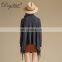 Latest Design Ladies Poncho with Tassel Solid Color Long Sleeves Cashmere Knitted Sweater for Autumn Short Length with Logo Back
