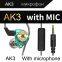 AK3 FiLe Wired Earphone with Microphone HiFi ecouteur   Monitor Bass Fone de ouvido Headset for Sport Kopfhorer Gaming Earbuds