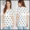 2015 Ladies All Over Polka Dot Print T Shirt for Women