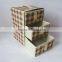 2015 New Year Laundry Small Floding Bamboo Canvas Storage Bins