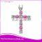 Elegant ladies cross shape necklace pendant with charm