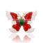 Fashion Christmas Jewelry Red And White Butterfly Brooch