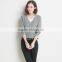 100% Wool deep V-neck top Korean Style knitting sweater cardigan for women's wear