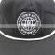 unstructured flat brim 5 panel snapback cap with string