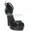 Black Big Size Ankle Strap Party Shoes Sandals Pointed Toe High Heel Shoes Sexy Pole Dance Shoes Fashion Ball Room Sandal