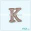 30mm Slide Letter K Jewelry Rings