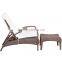 Weather Resistant Outdoor Plastic Rattan Wicker Aluminum Wooden Folding Reclining Lounge Beach Chair With Wheels