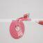 Wholesale smiling face LED micro data line /Transparent rubber, noodles cable with LED light smiling face data line