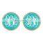 Monogram Enamel Disc Blanks Stud Earrings