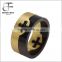 Titanium Stainless Steel Men's Fashion Punk Rock Double Cross Separable Ring Golden And Black for men