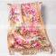 wholesales fashion 175cm double side rose 100% long silk brushed scarf for women