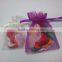 trend unique printed organza gift bag with drawstring
