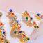 Beauty Snowy X'mas Palm Tree Brooch With Multicolor Rhinestone Snow