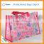 Flower print custom design makeup case Clear travel cosmetic pvc transparent Bag