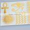 OEM custom gold foil flash tattoo waterproof temporary tattoo sticker long lasting body tattoo sticker supplier