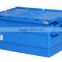 Attached stackable large lid container/turnover lid container box
