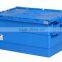 Attached stackable large lid container/turnover lid container box