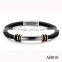 Customized Logo Bio Magnetic Bracelet Genuine Mens Handmade Braided Leather Jewelry Bracelet