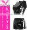 Hot Leather Set sexy tight Brilliant black pvc leather corset Short Style Tops and Pants