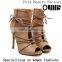 2016 Elegant Peep Toe Fashion Half Boots High Heel Lace-up Peep Toe Ankle Boots for Carton Fair PE4232