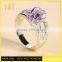 Jingli Jewelry Factory Direct Delicate Silver Ring With Purple Stone (YJ-477)