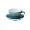 300ml Top Quality Color Glazed Ceramic Stoneware Coffee Tea Cups With Saucers Sets