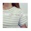 New fashion puffy gray striped women one-piece dress with flouncing hem