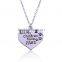 2016 new fashion alloy jewelry sculpture letter member of family silver children necklace heart pendant