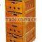 Orange vegetable storage cabinet