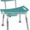 Aluminum bath shower chair with back