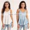 Women Fashion Summer Off Shoulder Ruffle Turtleneck Tops Apparel Sleeveless Ladies Ruffle Tops