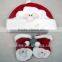 red color happy design funny kids christmas hats with white ball