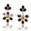 Red semi-precious luxury crystal pendant earrings fashion style women loved stud earrings wholesale 2016