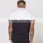 Lightweight 95% Cotton 5% Elastane Mens Longline T Shirt with Curved Hem 2 Tone T Shirt Long Drop Short Sleeve T Shirt