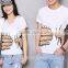 Fancy custom printing design t-shirts for couple