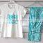 knitted and woven pajamas set with print