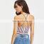 Bownot and stripe tank top, ladies fashion new design clothing 2017