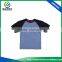 High Quality Contrast Sleeve 100% Organic Cotton Kids Sport t Shirts