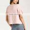 2017 Summer women Cotton Women ladies short sleeve blouses for office