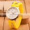 metal strap with silicone knitting / colorful silicone watch with movement quartz