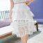 white lace dress lace patch work hollow out embroidered knee length sleeveless formal dress