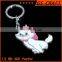 promotional logo embossed with color filled live animal keychain
