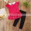 Girls Boutique Outfit Kids red tops + black pants 2pcs Set Spring Summer for 1-6T