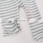 Striped Organic Cotton Rib Knitted Pajama Set For Baby