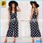 White Polka Dot Print Plunging V At Front And Back Crop Wide-leg Jumpsuit