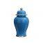 Living Room Hallway Tea Dining Table Nordic Style Blue Gild Large Ceramic Vase With Lid