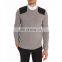 Mens wool cashmere knitted pullover sweater with shoulder pad