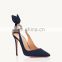 Ladies elegant handmade attractive color design high heel bow tie design shoes women sandals