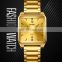 Wristwatches Gold SKMEI 1603 Custom Men Watches Leather Strap Waterproof Quartz Watch