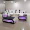 Modern U-shaped sofa living room set furniture leather sofa with lamp